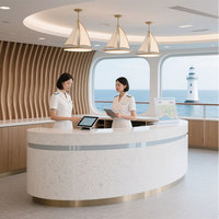 Comptoir de réception personnalisé en Corian, surface solide, bureau de réception, table de bureau