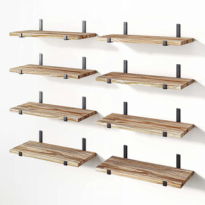 Ensemble d'<span class=keywords><strong>étagère</strong></span>s flottantes 8 pièces-<span class=keywords><strong>Étagère</strong></span> murale <span class=keywords><strong>de</strong></span> style rustique pour la décoration du salon, <span class=keywords><strong>de</strong></span> la <span class=keywords><strong>salle</strong></span> <span class=keywords><strong>de</strong></span> <span class=keywords><strong>bain</strong></span> et <span class=keywords><strong>de</strong></span> la chambre-<span class=keywords><strong>Étagère</strong></span> <span class=keywords><strong>de</strong></span> <span class=keywords><strong>rangement</strong></span> en bois - Product Image 4