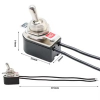 Interrupteur à bascule filaire 125V 250VAC 6A/3A SPDT avec boîtier en plastique pour une utilisation automatisée