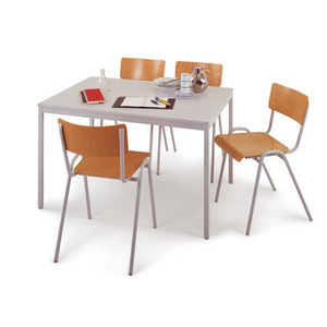 Gruppo di sedute 5 pezzi composto da 1 x tavolo, 4 x sedie impilabili – Decorazione grigio chiaro 19 mm - Product Image 1