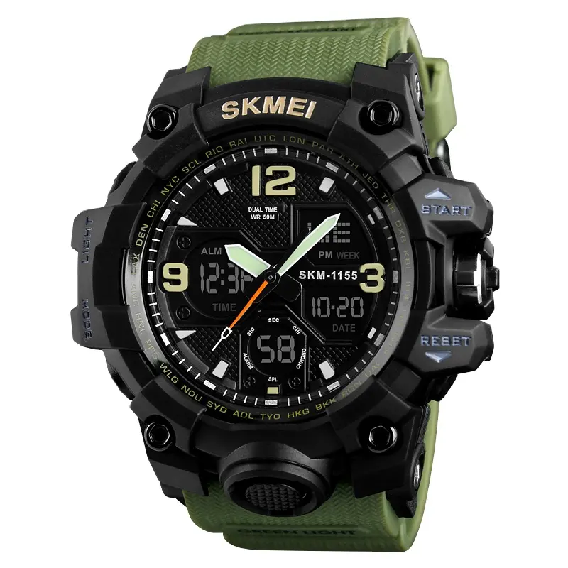 SKMEI 1155B orologio sportivo elettronico impermeabile da uomo orologio sportivo multifunzione per esterni multifunzione