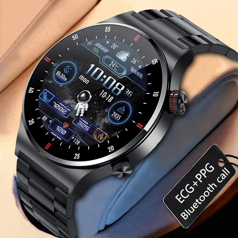 Relojes IntentesQW33スマートウォッチメンズスポーツブレスレット防水ECGヘルスモニタースマートウォッチステンレス鋼IOSAndroid用