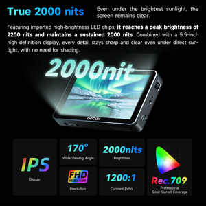 Godox GM6S Pro 5,5 дюймов 10 Вт 4 К ультра яркий монитор камеры DSLR 3D LUT сенсорный экран IPS FHD 1920x1080 видео 4 К HDMI поле Monit - Product Image 4