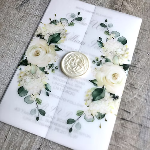 Cartes RSVP et sceaux de cire imprimés sur papier vélin luxueux et élégant avec des citrons, invitations de mariage sur papier vélin - Product Image 5