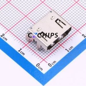 HDA65-N1S1-4000-A <b>HDMI</b> Connector SMD Connector ( Connector Type: <b>HDMI</b>-A )( Gender: Female )( Total Number of PINs: 19P ) - Product Image 1