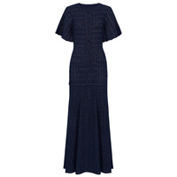 Robe midi en tricot à manches courtes pour femmes, élégante, ornée de diamants, col rond, taille cintrée, longue robe avec boutons