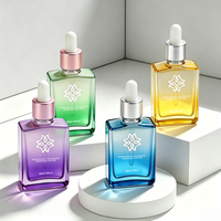 Flacon compte-gouttes carré rose mat de luxe en verre, 15 ml, 30 ml, avec pipette pour huiles de soin de la peau, vente en gros