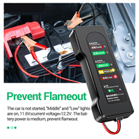 Comprobador de Batería de Coche de 12V, 9-24V, LED, Verificador del Sistema de Carga del Alternador para Coche y Motocicleta con Pinzas de Cocodrilo