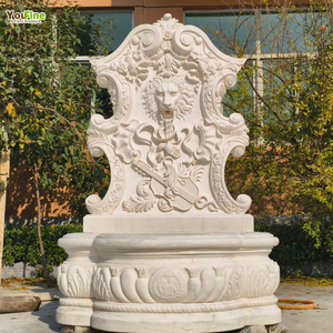 <span class=keywords><strong>Fontaine</strong></span> <span class=keywords><strong>murale</strong></span> en marbre pour jardin extérieur, tête de lion, sculptée à la main en <span class=keywords><strong>pierre</strong></span> <span class=keywords><strong>naturelle</strong></span>, avec certification CE, pour cour de villa - Product Image 1