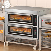 Horno de Gas de Doble Cubierta de 3 Niveles y 9 Bandejas para Panadería Comercial, Horno de Pizza, Horno de Convección de 220V, de Alta Calidad y en Oferta