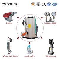 Chaudière à vapeur verticale YG LHS au gaz GPL ou au diesel, capacité 100kg, 150kg, 200kg, 250kg, 300kg, 350kg, 400kg, 500kg, 600kg, 750kg, 1000kg/h