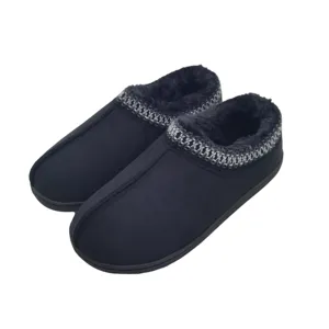 Mens Fuzzy Slippers Cozy Memory Foam Wool-Like Plush Fleece Lined House Slippers Warm Anti-Skid Indoor Outdoor Shoes