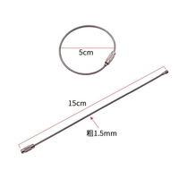 Anneaux porte-clés en métal colorés de 1,5 mm x 15 cm, en acier inoxydable, avec revêtement bonbon, en forme de câble, de bonne qualité
