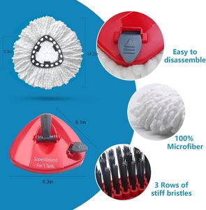 Para Viledas 360 <span class=keywords><strong>Easy</strong></span> <span class=keywords><strong>Wring</strong></span> Microfibre Spin Mop Head 360 Spin Mop Power Refill USA/Euro Roscado 4 Sección Escoba Mango - Product Image 3