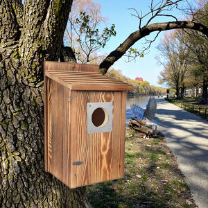 Sağlam kömürleşmiş ahşap yuvalama kutusu açık-uygun ev dekor kuş evi - Product Image 5