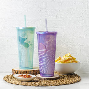 Premium Double Wall Straw Tumbler High Quality Plastic <b>Cup</b> for <b>Iced</b> <b>Coffee</b> - Product Image 6
