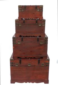 शिल्प के लिए विंटेज प्राचीन लकड़ी के भंडारण ट्रंक आयताकार छाती आयताकार छाती - Product Image 4