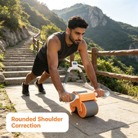 Rouleau de fitness compact et léger à rebond automatique pour la réduction de la taille et des abdominaux chez les hommes et les femmes adultes