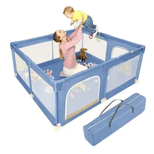 최고의 공급 업체 어린이 접는 놀이 펜 옥스포드 패브릭 아기 유아 큰 울타리 안전한 어린이 활동 영역 판매 Playpen
