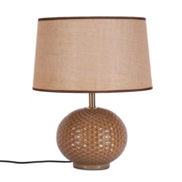 Lampe de table en céramique design moderne Lampe de table de bureau de restaurant Lampe de table de couleur marron Lampe de table de chambre à coucher Veilleuses