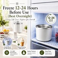 Nouvelle machine à glace molle avec bol congélateur amovible 1,0 Qt, sorbetière automatique pour glaces maison et yaourts glacés