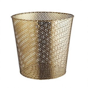 Poubelle de qualité supérieure en métal couleur or, poubelle à déchets pour la maison, l'hôtel, le bureau et l'hôpital - Product Image 1