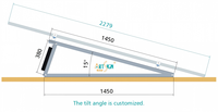 Kit de fixation triangulaire en aluminium ARTSIGN à angle fixe 6005-T5 anodisé 10μm avec boulons SUS304 pré-assemblés pour montage PV sur toit plat en béton ou métal
