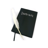 Vente en gros d'anime japonais en cuir végétalien noir relié journal note de mort carnet de notes à thème