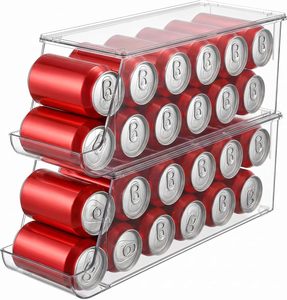 Organisateur de canettes de soda pour réfrigérateur avec couvercle, empilable, en plastique sans BPA, design européen - Product Image 1