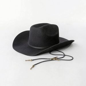 Wholesale Custom Logo Western Vintage Australia Pure Wool Classic Felt Wide Brim Western Fedora Cowboy Cowgirl Hat With Belt - Product Image 5