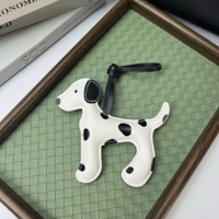 Handgemaakte delicate PU lederen Dalmatische hond 3D gevlekte sleutelhangerriem Tulpvormige fruit-ananas design rugzakken tassen