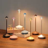 Lampe de table LED rechargeable par USB, sans fil, tactile, RGB, à intensité variable, veilleuse ronde en aluminium et cristal pour hôtel, chambre à coucher