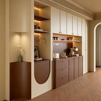 Armoire à vin en verre sur mesure de style français, avec porte vitrée, intégrée avec un porte-bouteilles, pour bar à domicile, vitrine pour villa