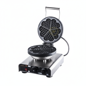 Kitchbox Industrial Comercial Flor de acero inoxidable Waffle Maker con revestimiento antiadherente 1-Watch 3-Minute Cooking - Product Image 1