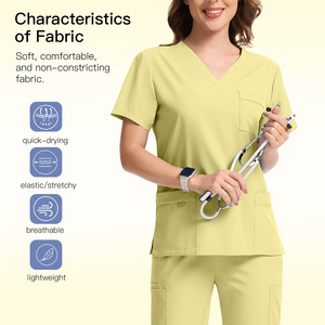 Set di uniformi mediche con logo personalizzato, camice chirurgico di alta qualità, uniforme ospedaliera, tuta medica con scollo a V, <span class=keywords><strong>abbigliamento</strong></span> da <span class=keywords><strong>medico</strong></span> - Product Image 3
