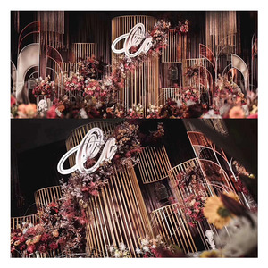 Golden Luxury <b>Wedding</b> Background Arch Pergola <b>Frame</b> with Removable Stainless Steel Modern/Fashion Style 282x294cm Size - Product Image 3