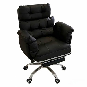 <b>Computer</b> Chair Home Comfort Dorm <b>Desk</b> Chair Student Home Study Long Sitting Office <b>Adjustable</b> Swivel Makeup Chair Living Room PU - Product Image 2