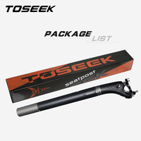 TOSEEK Tiges de Selle VTT et Vélo de Route en Fibre de Carbone Diamètre 27.2mm/30.8mm/31.6mm Décalage 0/20mm Longueur 350/400mm Légères Course OEM