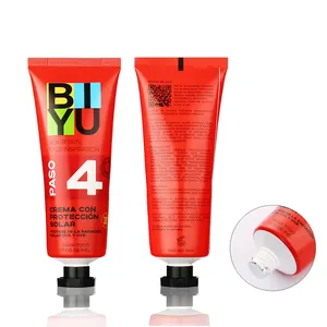 Custom 30ml - 250ml Red Cosmetic Plastic Squeeze ABL Laminated Soft Tube For Sunscreen Cream Lotion