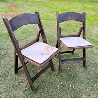Chaises de mariage pliables en bois naturel brun Wimbledon, empilables, pour extérieur, hôtel, banquet, mariage, salle à manger, jardin, pour événements