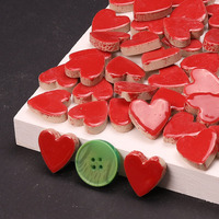 Tuiles de mosaïque de 1000g/240 pièces, mosaïque de verre et de céramique de couleurs mélangées pour la décoration de la maison ou les travaux manuels, cœur d'amour 2,2x2,3 cm