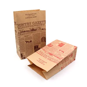 Champion Venditore fondo piatto sacchetto di imballaggio alimentare sacchetto di carta marrone kraft stand up