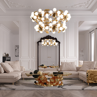 Nuevo Sofá Clásico Foshan King, Sofá Modular de Esquina de Tela de Alta Calidad y Lujo, Juego de Sofás Dorados para Sala de Estar de Lujo