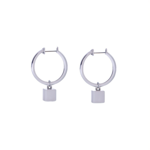 Pendientes Colgantes de Moda, Acero Inoxidable 316L, Baño de Oro PVD, Resistentes y Sostenibles, con Dijes en Forma de Cubos - Product Image 2