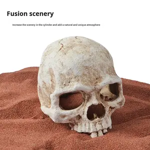 Cachette de grotte de crâne de reptile carrée en plastique écologique pour lézards serpents geckos boîte tortues aquarium aquariums accessoires - Product Image 4