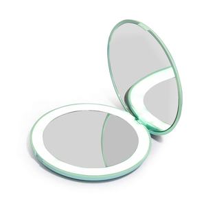 Miroir de maquillage portable mini LED avec logo personnalisé, avec lumières, rechargeable, compact pour les voyages - Product Image 1