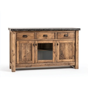 Buffet en bois massif de haute qualité avec 3 portes et 3 tiroirs - Product Image 1