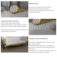 Chaises de trône de mariage luxueuses pour la mariée et le marié Canapé des rois et des reines à cadre en bois pour les hôtels et les princes nobles