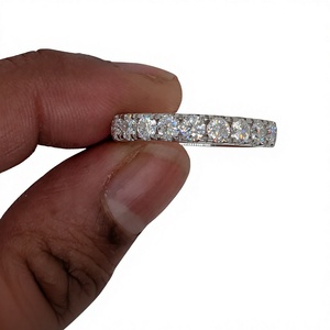 Lurba Jewels 925 Sterling <b>Silver</b> Luxury Moissanite <b>Eternity</b> Band Wedding <b>Ring</b> for Women Fashion Minimalist Fine Jewelry - Product Image 5