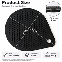Sous-plat magnétique en silicone avec 4 aimants intégrés, antidérapant, résistant à la chaleur, noir, rond, pour protéger la table de cuisine